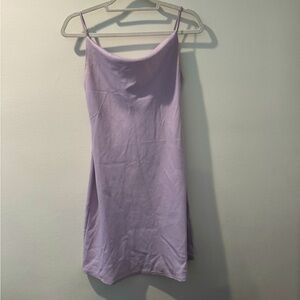 Lilac silk mini dress